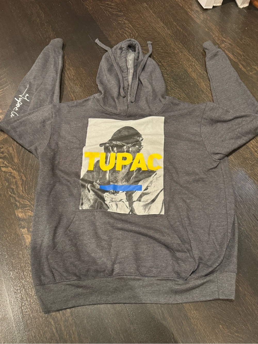 2Pac Tupac Shakur Graphic Pullover Hoodie - Gray Men's Medium by Bravado